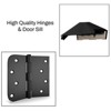 PexFix Fiberglass Entry Door 6-9/16 Vinyl Frame 9 Lite Frosted Glass Front Door Front Entrance Right Hand Inswing Black Wooden Grain Door - 2 of 4