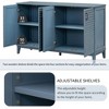 60" Retro Sideboard Buffet Cabinet Accent Buffet Storage Cabinet With 4 Doors Adjustable Shelves For Living Room Kitchen Dining Room - 3 of 4