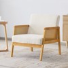 Furniliving Accent Chair, Rattan Webbing with Sturdy Wood Frame,  Boucle Fabric Upholstered Lounge Armchairs, Indoor&Outdoor - 2 of 4