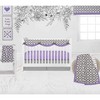 Bacati - Love Aztec Grey/Lilac Lilac Love Kisses Hugs Embroidered Blanket - image 3 of 4