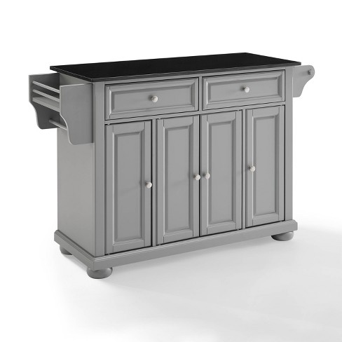 Crosley Alexandria Solid Granite Top Kitchen Island - Black