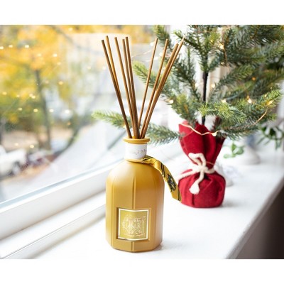 Yellow Glass Reed Diffuser with Lemon Scent Sticks