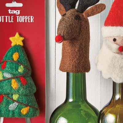 tagltd Jolly Santa Bottle Stopper Multicolor Ceramic Christmas Decor Perfect for Holiday Entertaining and Gift Giving