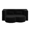 78" Plush Corduroy Floor Sofa Bed with Foam Support, Convertible, No Assembly - 3 of 4