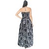 LA LEELA Women's House Daily Routine Evening Wear A line Maxi Smocked Top Slit Dress Long Strapless Tube Dresses for Women One Size Black, Floral - 2 of 4
