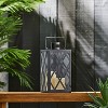 Christopher Knight Home 14"x7" Stainless Steel Ashuelot Lantern: Modern Tempered Glass Patio Decor - 2 of 4