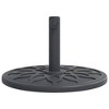 vidaXL Parasol Base - Round Umbrella Base for 1.5"/1.9" Poles - 26.5 lb - Black with Circle Pattern - Iron, PE, Concrete - 4 of 4