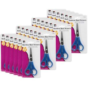 Juvale 24 Pack Round Blunt Tip Kids Scissors, Bulk For Classroom Crafts,  Diy Projects, Teachers, 3 Colors, 5 In : Target