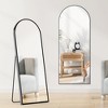 MAYEERTY 64" Arched Full Length Mirror Aluminum Alloy Frame Floor Mirror for Standing Leaning or Hanging,Black - 2 of 4