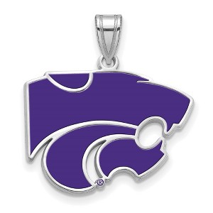 Black Bow Jewelry Sterling Silver Kansas State Wildcats NCAA Large Pendant - 1 of 4