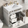 30" Bathroom Vanity with Sink Combo, Bathroom Storage Cabinet with 3 Drawers, Freestanding Under-mount Ceramic Sink Vanity Set For Bathroom - 2 of 4