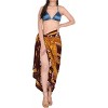 LA LEELA Women's Wrap Long Beachwear Swimsuit Pareo Swimwear Cover up Sarong Vacation Wear Bathing Suit Skirts Wraps One Size Brown, Abstract - 2 of 4