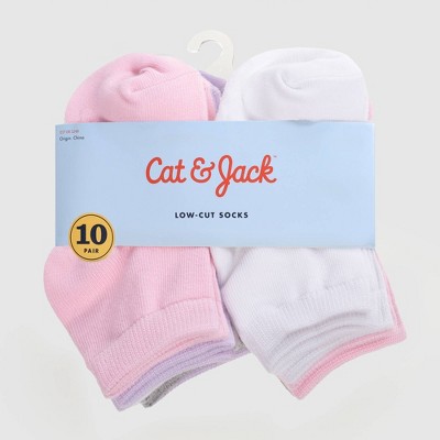 Baby Girls' 10pk Low Cut Socks - Cat & Jack™ 6-12M