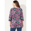 Catherines Women's Plus Size Suprema 3/4 Sleeve V-Neck Tee - 3 of 4