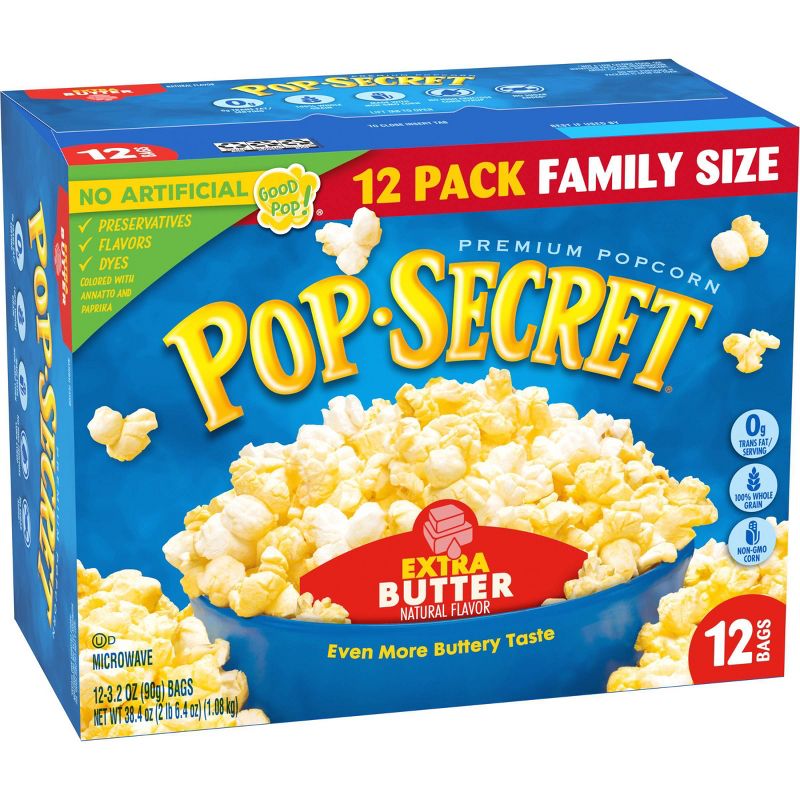 Pop Secret Microwave Popcorn Extra Butter Flavor - 3.2oz/12ct, 3 of 7