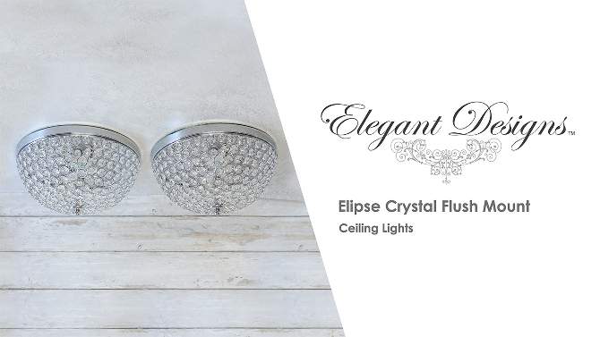 Set of 2 13" Elipse Crystal Flush Mount Ceiling Lights - Elegant Designs, 2 of 7, play video