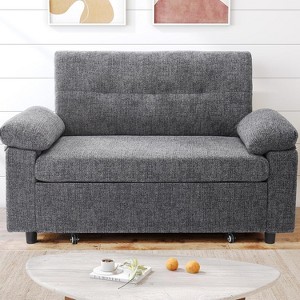 Vipbear hree-in-one convertible sofa bed, pull-out sofa with adjustable backrest, side pockets, apartment, tool-free assembly - 1 of 4