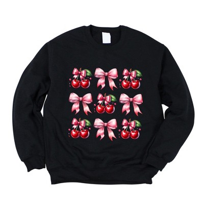 Simply Sage Market Women's Graphic Sweatshirt Coquette Pink Cherry Chart