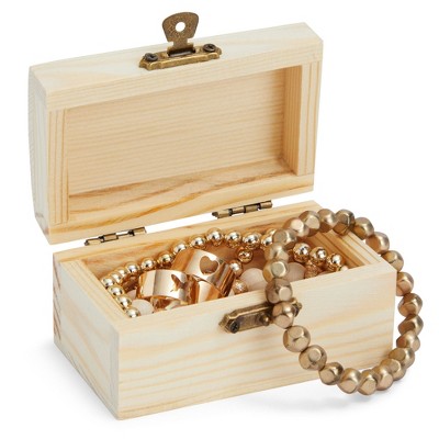 Rustic Pine Treasure Chest Craft Boxes 12-Pack