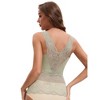INSPIRE CHIC Women's Lace Mesh V-Back Wide Strap Fixed Cup Tank Top Longline Light and Breathable Camisoles - 2 of 4