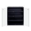 Shoe Storage Boxes Stackable With RGB LED Light, Wooden Space Saving Shoe Boxes With Clear Glass Door - 3 of 4