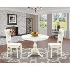 3-Piece Linen White Finish Solid Wood Top - Dining Room Set - Seats 4 - 2 of 4