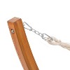 Wood Frame Free Standing Sling Hammock - Beige - CorLiving: Durable Outdoor Lounger, Cotton Canvas - 4 of 4