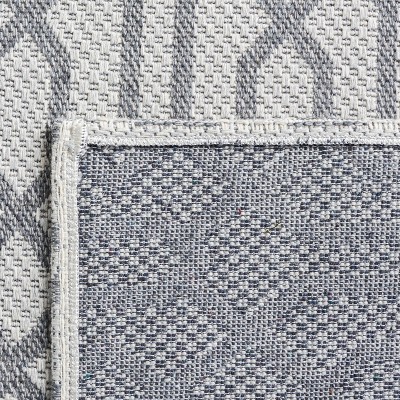 Gray Geometric Hand-Knotted Wool and Cotton 5' x 7' Rug