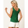cheibear Women's Silky Satin Casual Basic V Neck Sleeveless Tank Top Blouse - 3 of 4