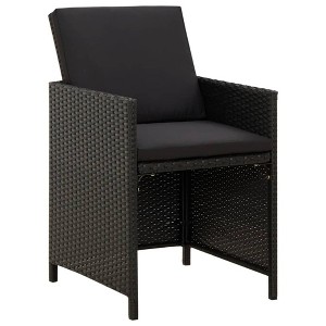 vidaXL Garden Chair Set of 4 Black PE rattan Standard - 1 of 4