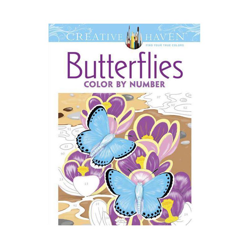 Creative Haven Butterflies Color by Number Coloring Book - (Adult Coloring Books: Insects) by  Jan Sovak & Creative Haven (Paperback), 1 of 2
