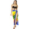 LA LEELA Women's Bikini Sarong Swimsuit Cover up Summer Wraps Skirt Bathing suit Swimwear Beach Wrap Skirts for Women One Size Blue, Floral - 4 of 4