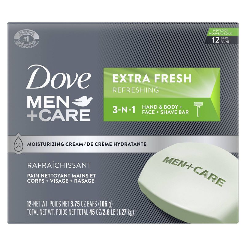 Dove Men+Care Extra Fresh Refreshing Hand &#38; Body + Face + Shave Bar Soap - 12pk/3.75oz, 3 of 10