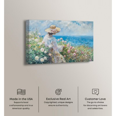 Gentle Sea Impressionism Canvas Wall Art, 30" x 20", Gallery Wrapped