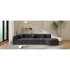 140" Modern Curved Sectional Sofa with High-Density Fully Compressed Sponge, Chaise Lounge, 3-Piece, No Assembly Needed - 4 of 4