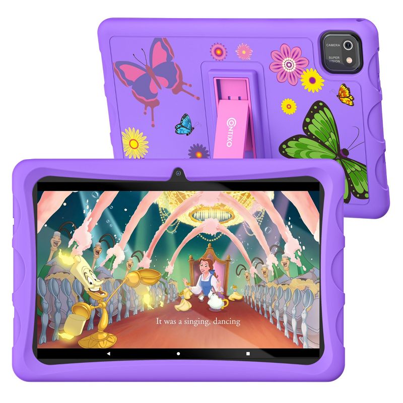 Contixo 10" Android Kids Tablet 64GB, (2023 Model) Includes 80+ Disney Storybooks & Stickers, Kid-Proof Case with Kickstand, 1 of 20