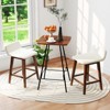 Tangkula 24" Upholstered Barstools w/ Low Back Footrest & Wood Legs for Kitchen Island - 3 of 4