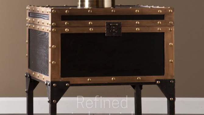 Mason Trunk End Table - Metal/Brown - Aiden Lane, 2 of 6, play video