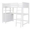 PAGED Simple Wooden Loft Bed Bunk Bed, Twin Size Bed Frame with Inclined Ladder and Guardrail for Kids, Teens, Adults - 3 of 4