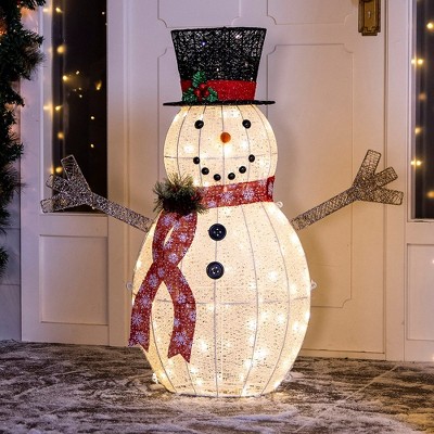 Joiedomi 3ft Indoor Outdoor Cotton Snowman Led Yard Light 140 Pre-lit ...