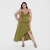 Women's Satin Asymmetrical Maxi A-Line Dress - Wild Fable™ - 2 of 3