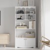 Tall Bookshelf, 63 Inch Wood Bookcase With 2 Cabinets, Shelves, 5-Tier Book Shelf Storage Organizer, Modern Freestanding Display Shelf Unit for - 3 of 4