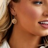 Ross-Simons 18kt Gold Over Sterling Textured and Polished Sand Dollar Drop Earrings - 2 of 4