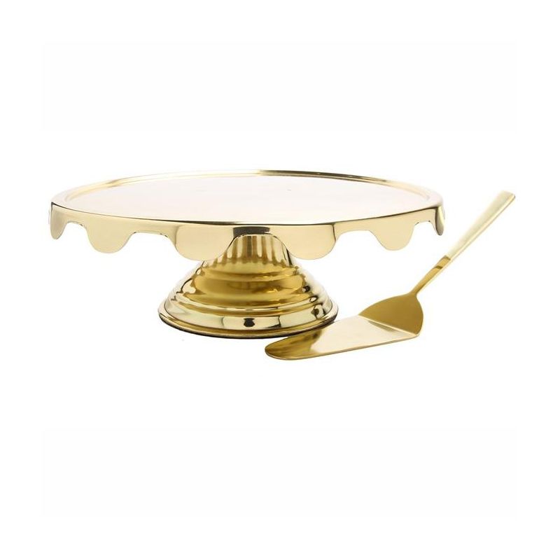 Classic Touch Gold Cake Stand with Server, 3 of 5