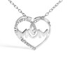 Haus of Brilliance Silver Diamond Accent MOM Heart Pendant Necklace - 2 of 4