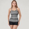 Anna-Kaci Swim Women's Striped Tankini Top and Mid-Rise Swim Shorts Two-Piece Swimsuit with Ruched Neckline and Wide Shoulder Straps - 2 of 4