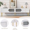 TV Stand, Modern Television Table for TVs Up to 80in, Wooden Center Media Console, Entertainment Center for Living Room, Bedroom, Office, White - 2 of 2