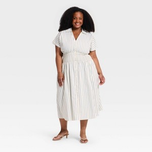 red and white polka dot maxi dress Made For Romance Dress L / Buttermilk