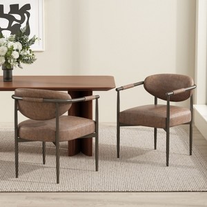 Christopher Knight Home Moriel Modern Upholstered Dining Chairs with Curved Backrest (Set of 2) - 1 of 4