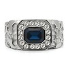Slickblue Men's Stainless Steel Crystal Ring, Montana Blue & Clear Stones, Halo Design, Sizes 8-13 - 4 of 4